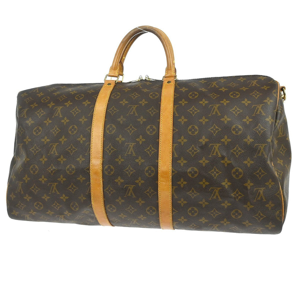 Louis Vuitton Keepall Bandouliere Bag Monogram Canvas Brown Canvas Travel Bag Bag (Pre-Owned)