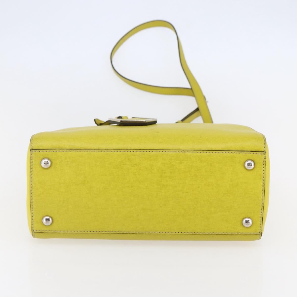Fendi 2Jours Bag Leather Yellow Leather Handbag (Pre-Owned)