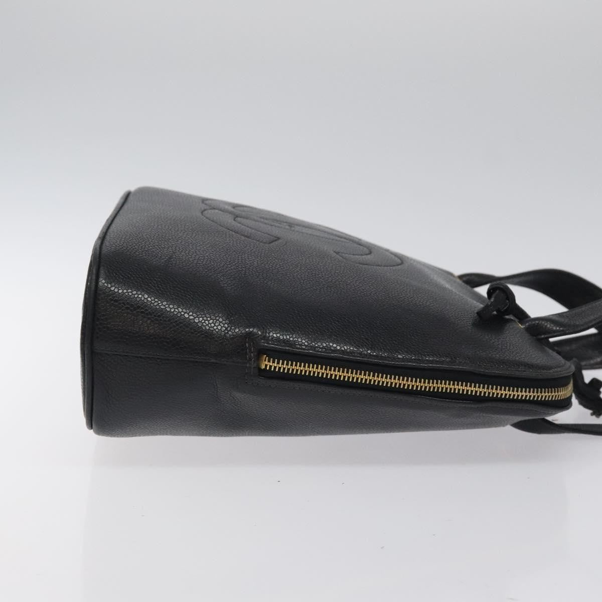 Chanel Vintage Cc Dome Bag Caviar Black Calfskin Handbag (Pre-Owned)