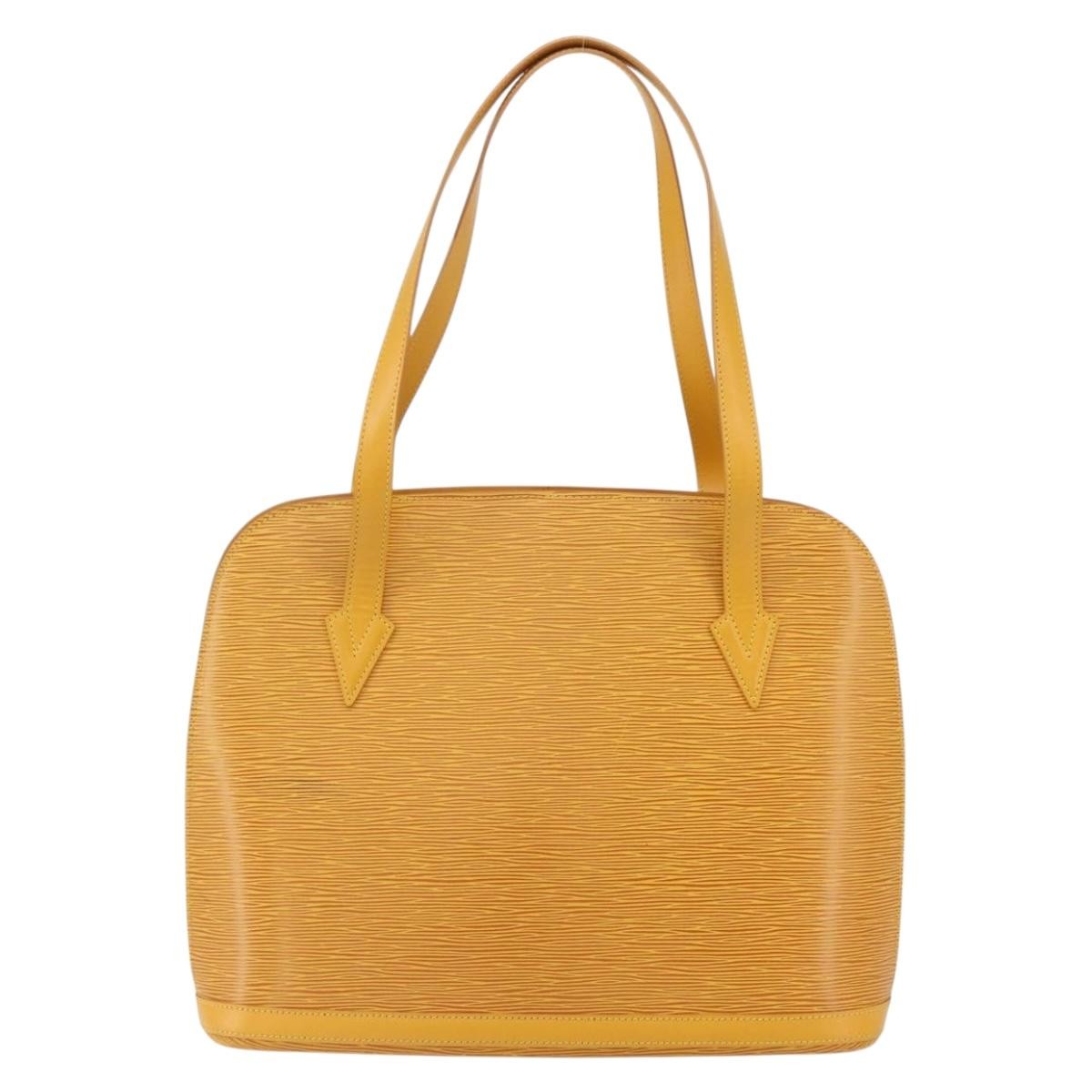 Louis Vuitton Lussac Handbag Epi Leather Yellow Leather Shoulder Bag Bag (Pre-Owned)