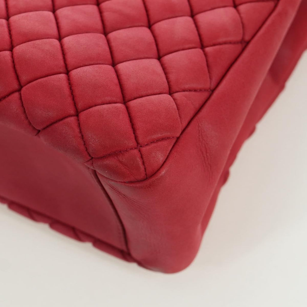 Chanel New Bubble Tote Quilted Calfskin Red Leather Tote Bag Bag (Pre-Owned)