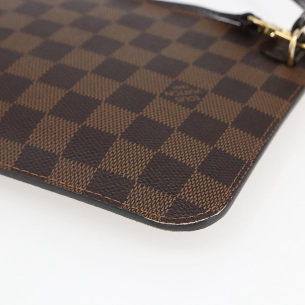 Louis Vuitton Neverfull Pochette Damier Brown Canvas Clutche & Pouche Bag (Pre-Owned)