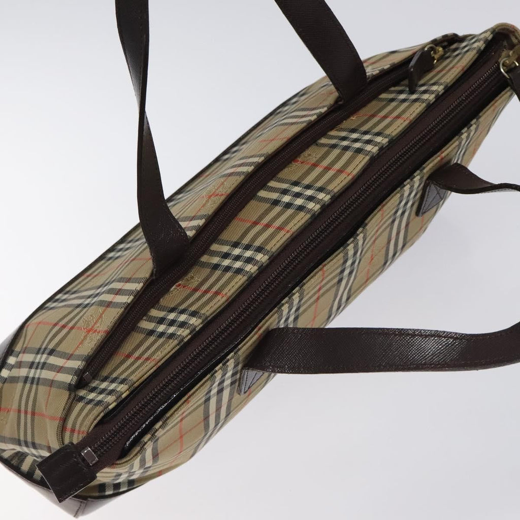 Burberry Nova Check Handbag Nova Check Canvas And Leather Beige Canvas Handbag (Pre-Owned)