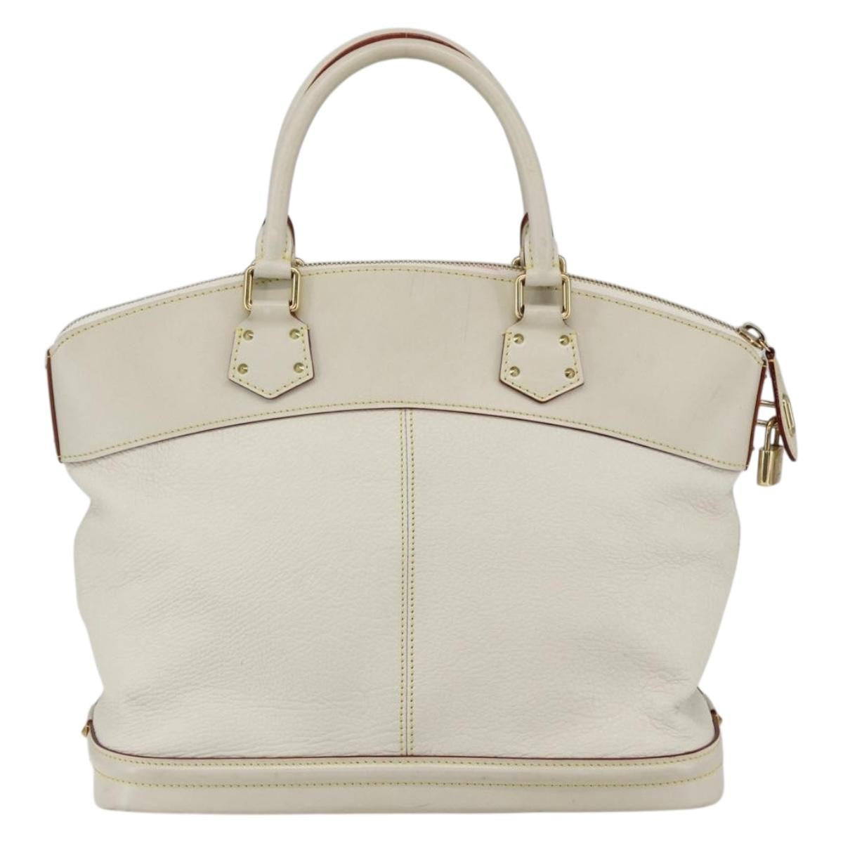 Louis Vuitton Suhali Lockit Handbag Leather White Leather Handbag (Pre-Owned)