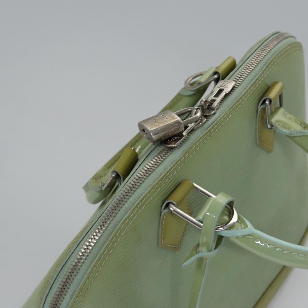 Louis Vuitton Alma Handbag Electric Epi Leather Green Patent_Leather Handbag (Pre-Owned)