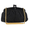 Chanel Chain Clutch Canvas And Leather Black Satin Shoulder Bag Bag (Pre-Owned)