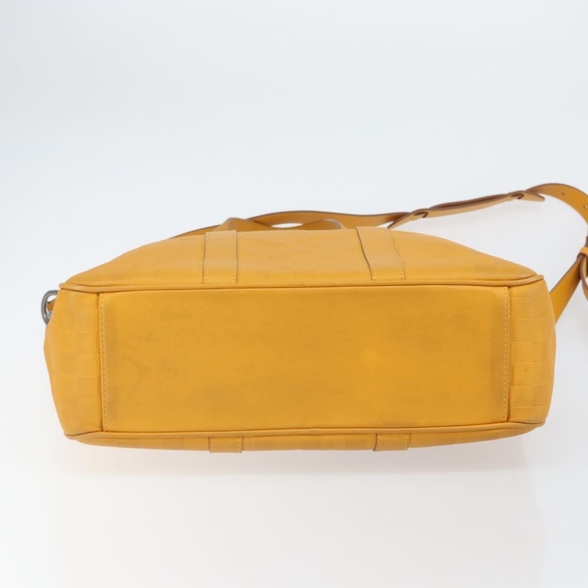 Louis Vuitton Tadao Handbag Damier Infini Leather Yellow Leather Handbag (Pre-Owned)
