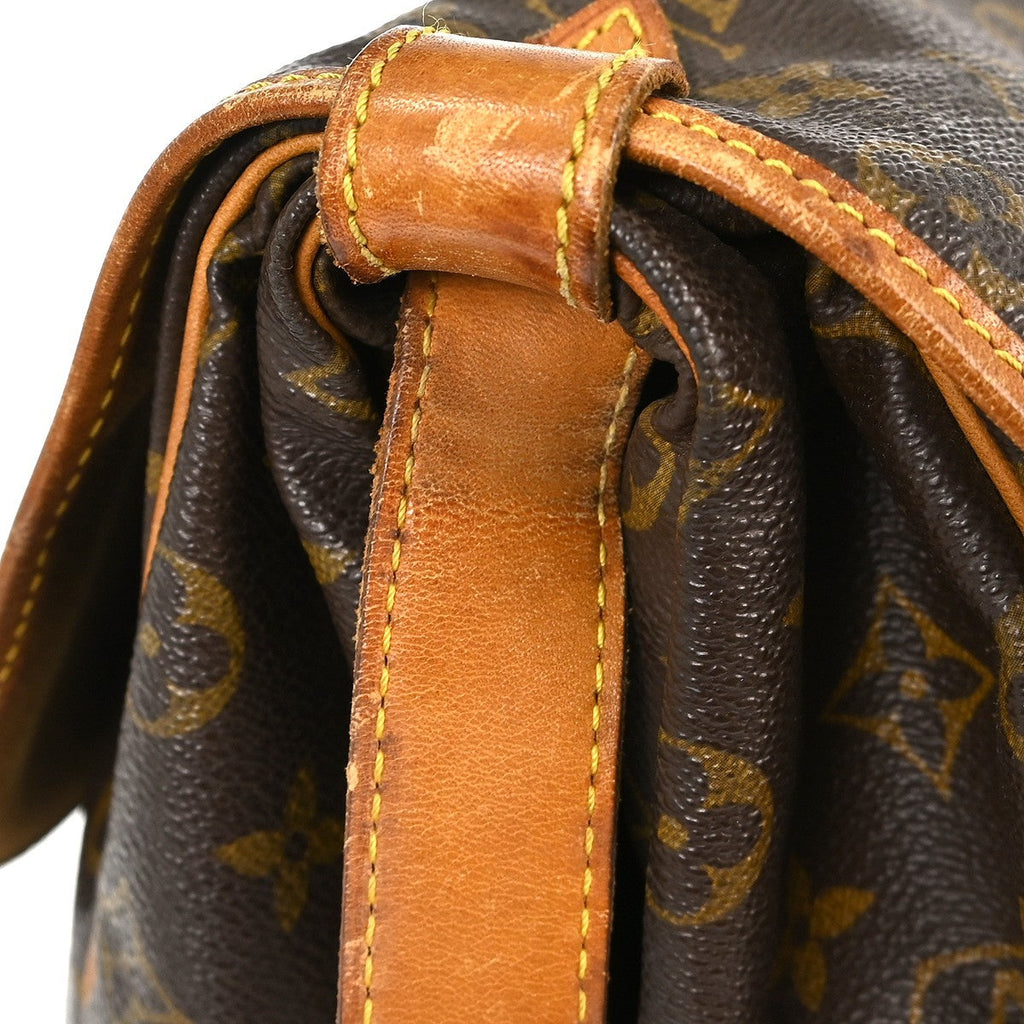 Louis Vuitton Saumur Handbag Monogram Canvas Brown Canvas Shoulder Bag Bag (Pre-Owned)