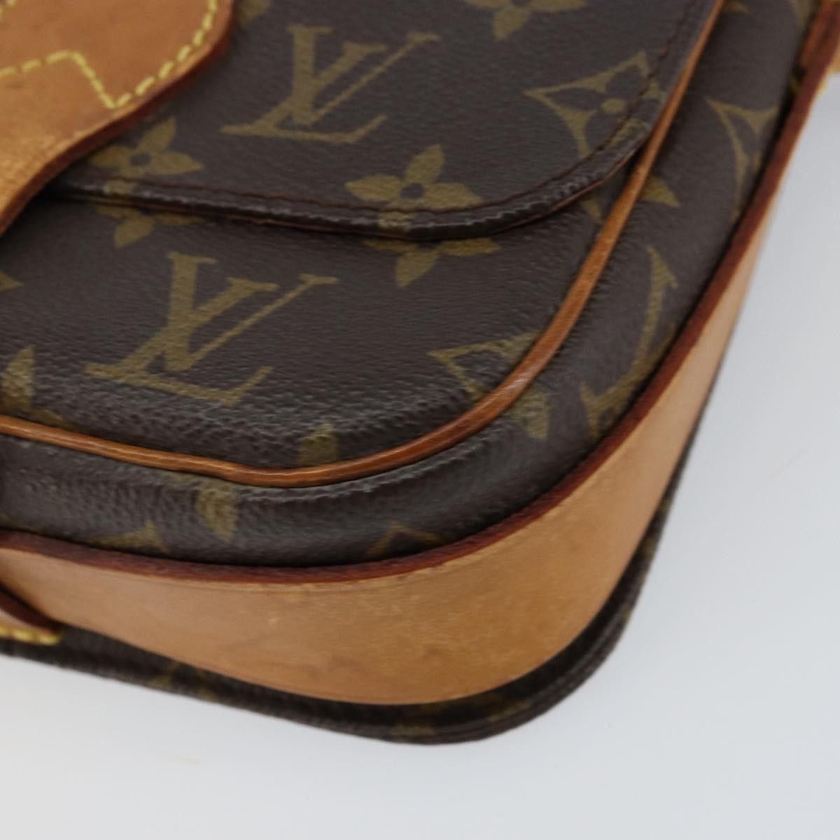 Louis Vuitton Cartouchiere Handbag Monogram Canvas Brown Canvas Shoulder Bag Bag (Pre-Owned)