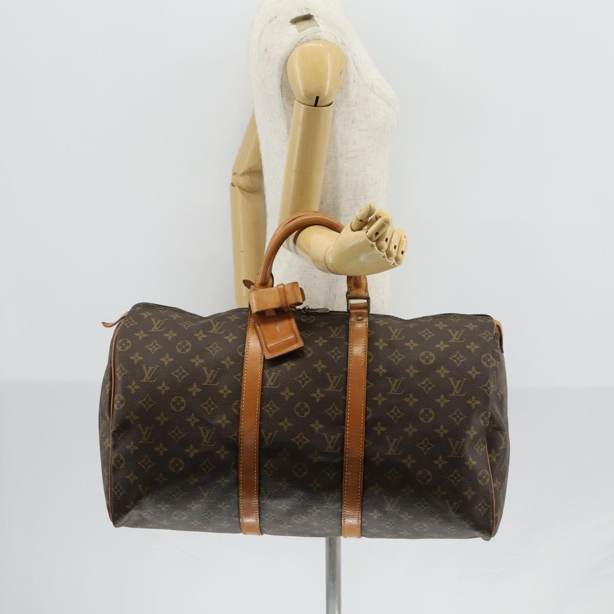 Louis Vuitton Keepall Bag Monogram Canvas Brown Canvas Travel Bag Bag (Pre-Owned)