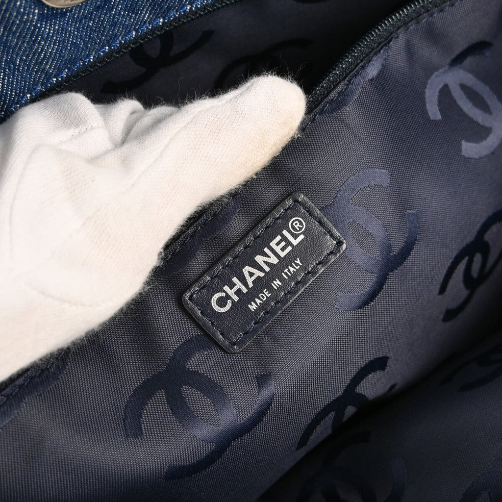 Chanel Vintage Cc Tote Denim Blue Denim_Jeans Tote Bag Bag (Pre-Owned)