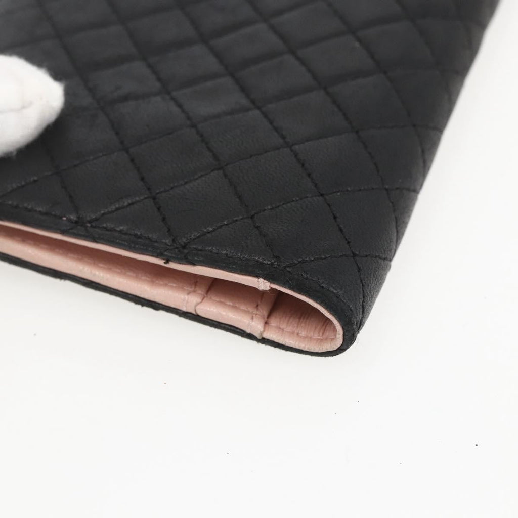 Chanel Vintage Cc Bifold Wallet Leather Black Leather Wallets Accessory (Pre-Owned)