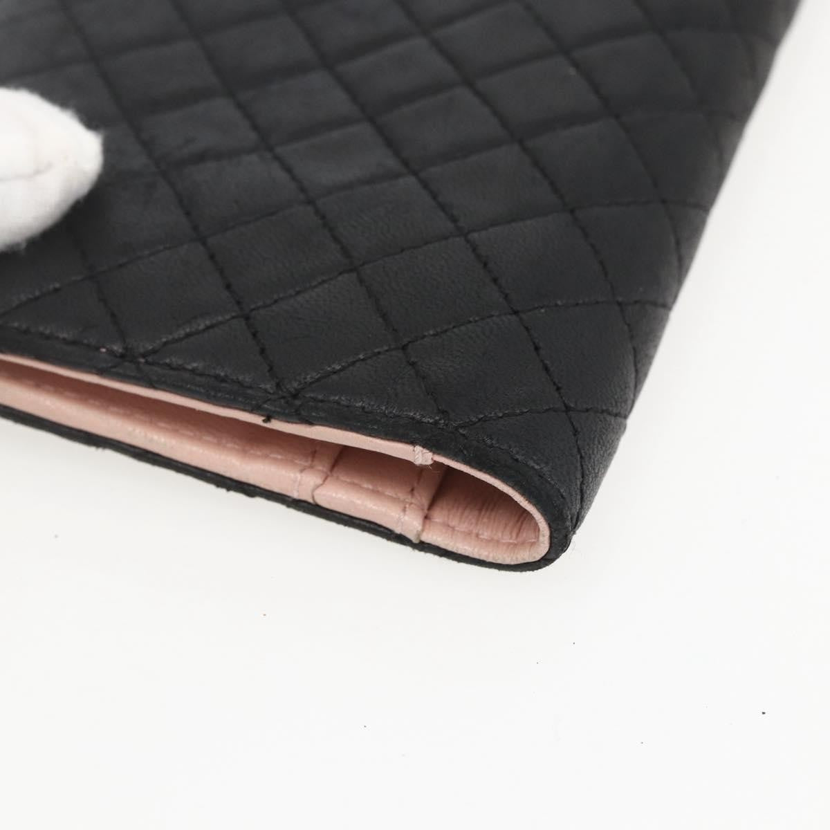 Chanel Vintage Cc Bifold Wallet Leather Black Leather Wallets Accessory (Pre-Owned)