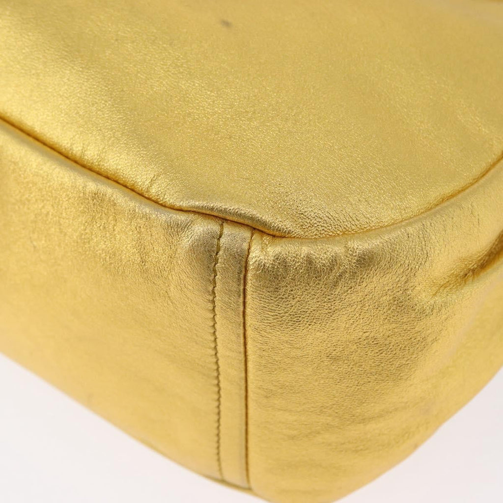 Prada Vintage Shoulder Bag Leather Gold Leather Shoulder Bag Bag (Pre-Owned)