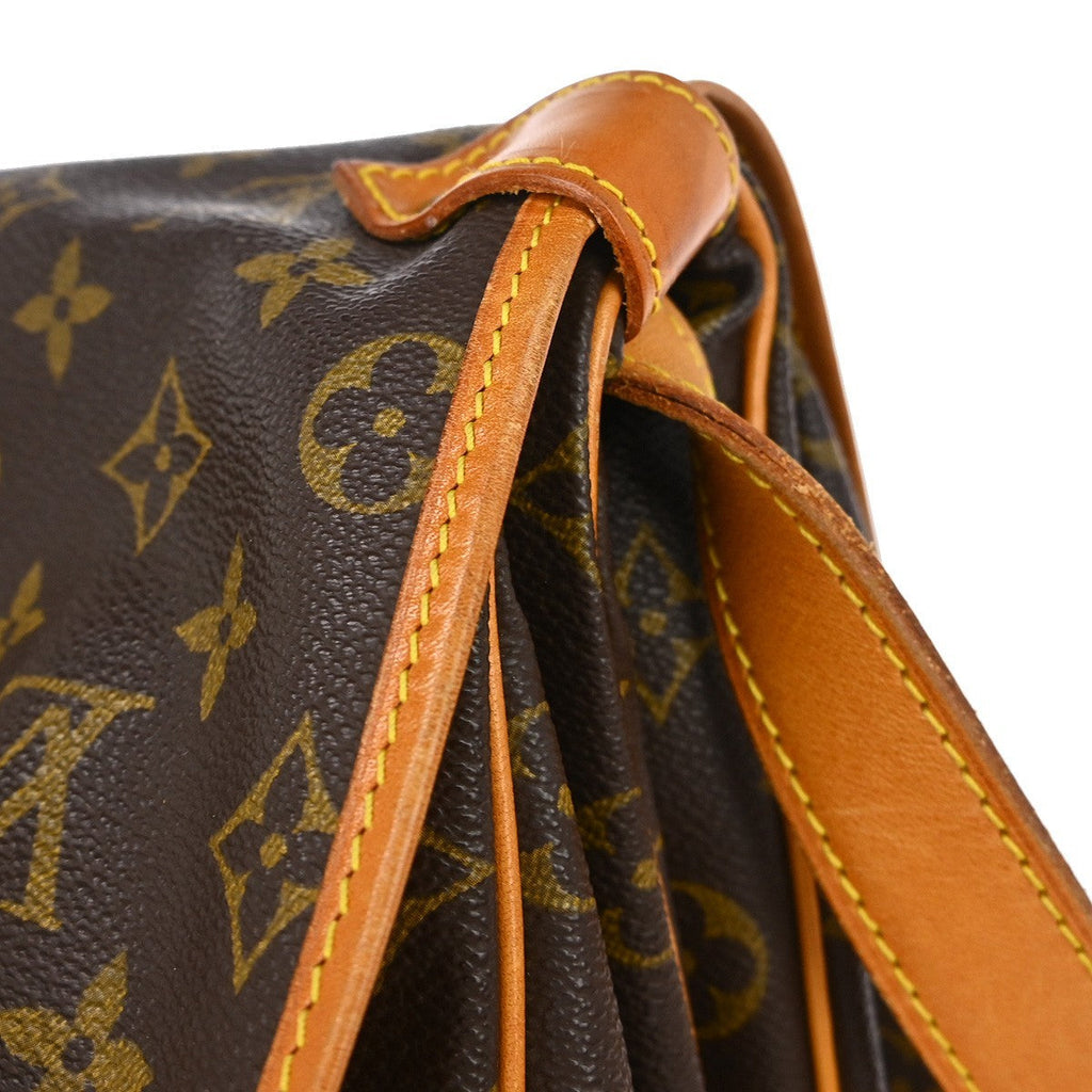 Louis Vuitton Saumur Handbag Monogram Canvas Brown Canvas Shoulder Bag Bag (Pre-Owned)