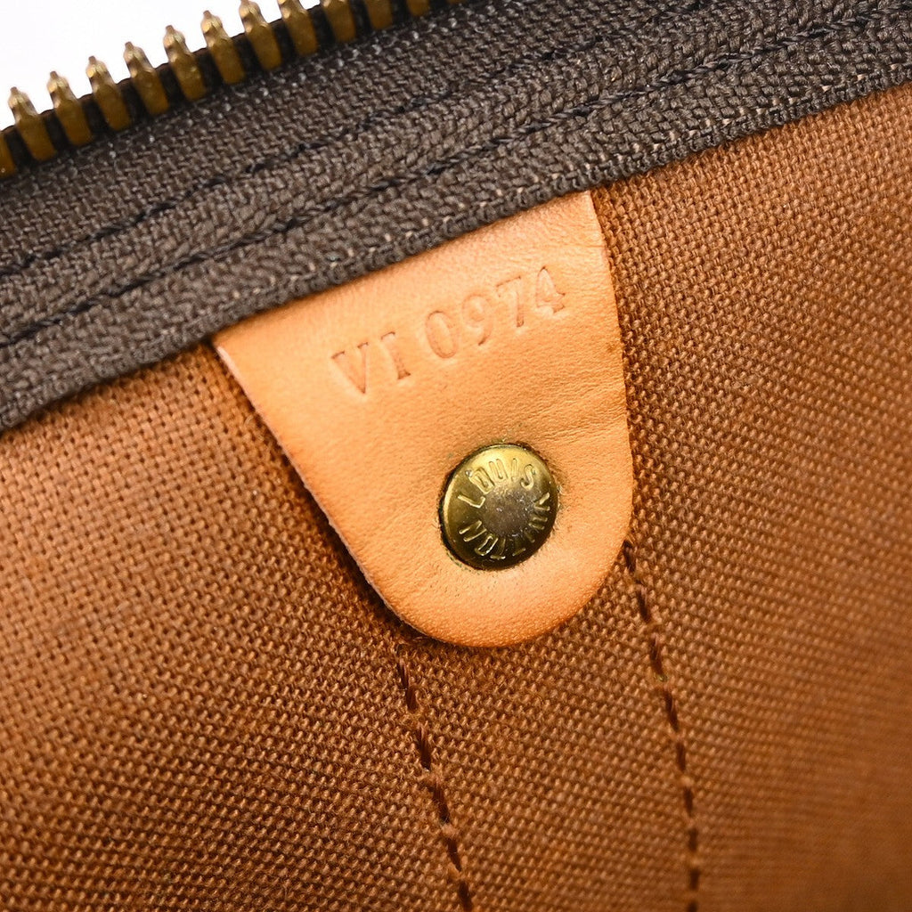 Louis Vuitton Keepall Bandouliere Bag Monogram Canvas Brown Canvas Handbag (Pre-Owned)