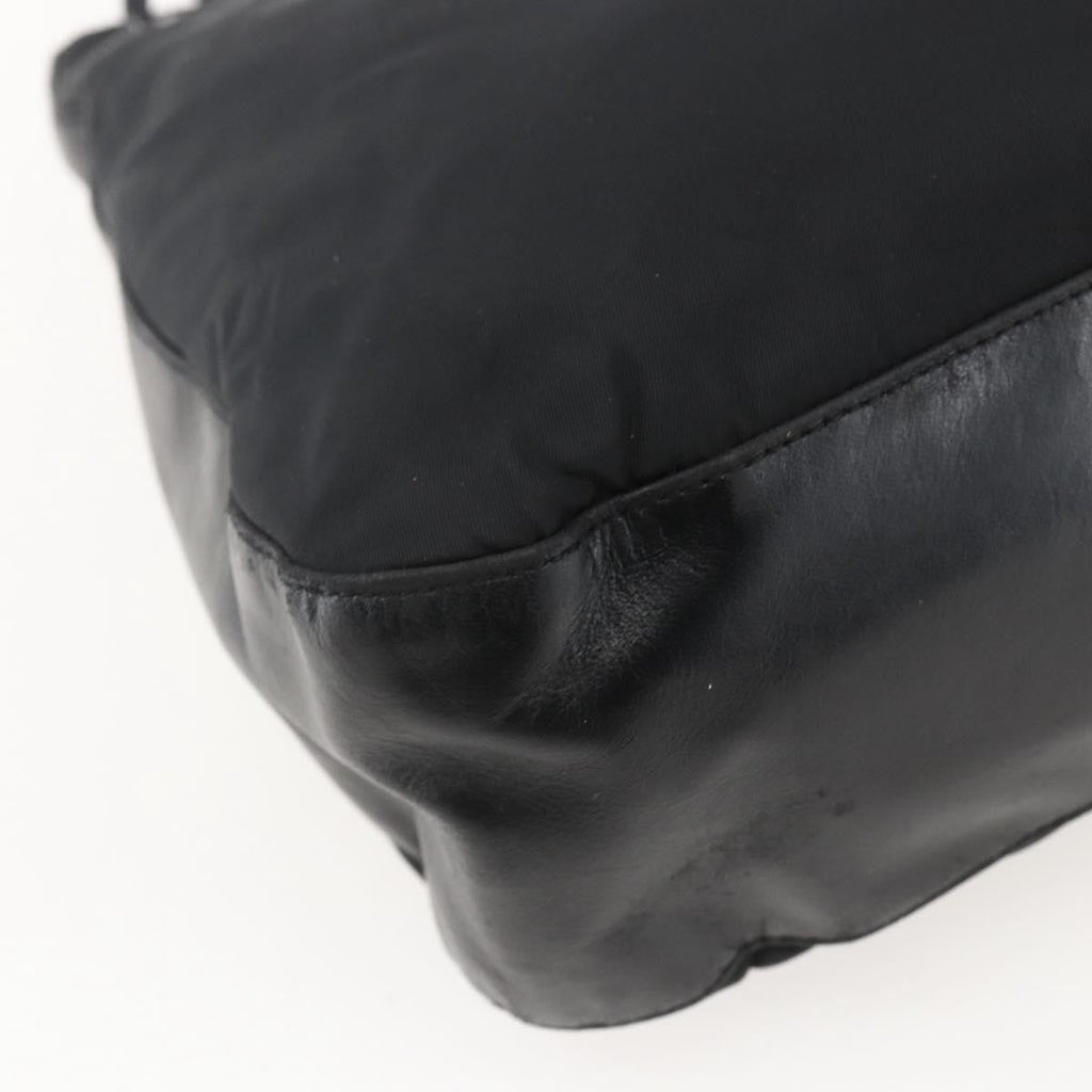 Prada Chain Shoulder Bag Tessuto Black Nylon Shoulder Bag Bag (Pre-Owned)