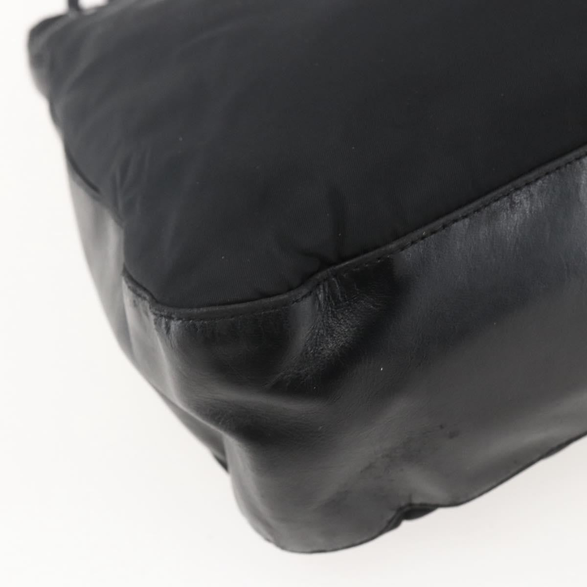 Prada Chain Shoulder Bag Tessuto Black Nylon Shoulder Bag Bag (Pre-Owned)