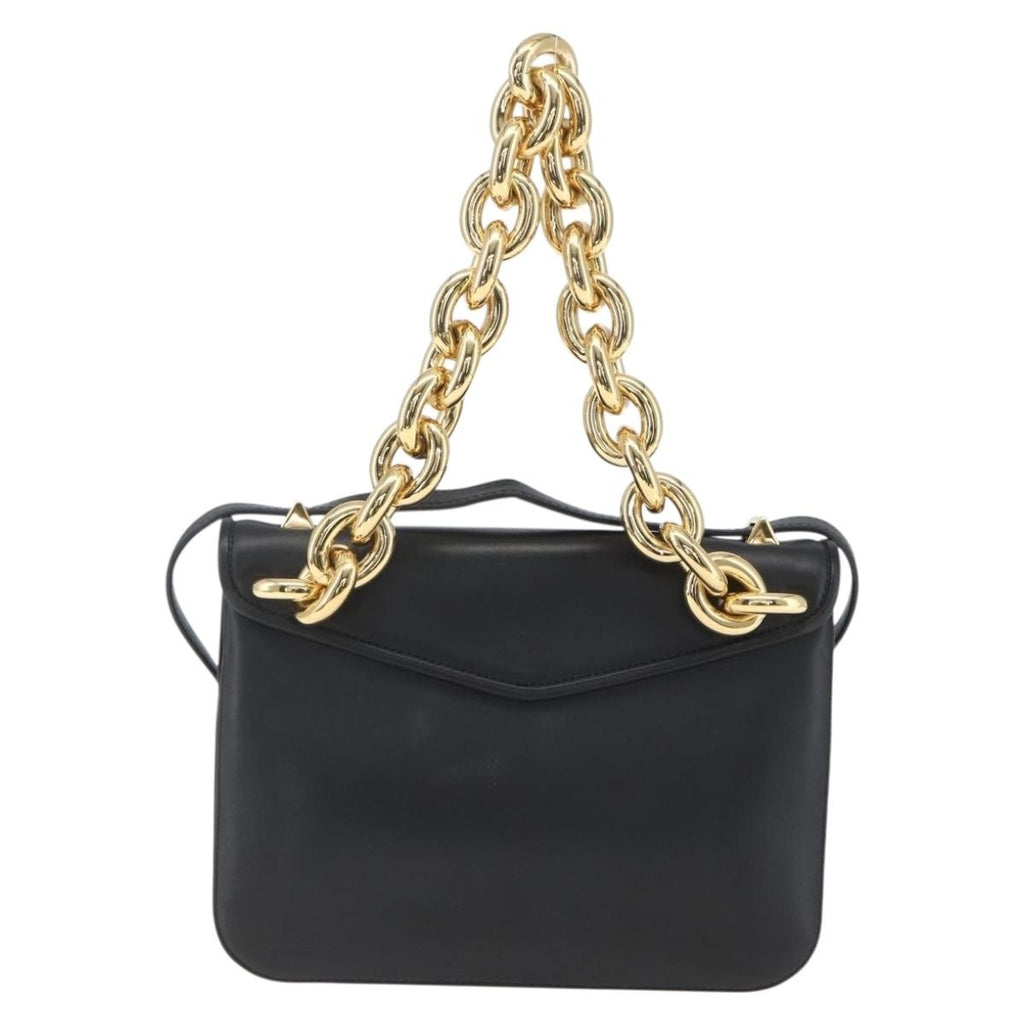 Bottega Veneta Mount Shoulder Bag Leather Black Leather Shoulder Bag Bag (Pre-Owned)