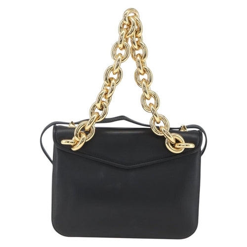 Bottega Veneta Mount Shoulder Bag Leather Black Leather Shoulder Bag Bag (Pre-Owned)