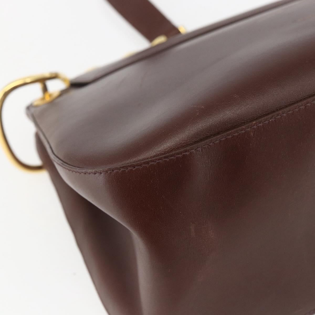 Prada Vintage Shoulder Bag Leather Brown Leather Shoulder Bag Bag (Pre-Owned)