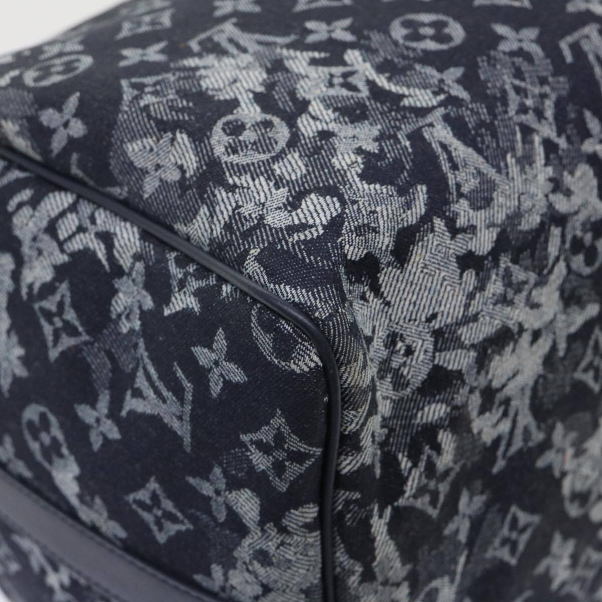 Louis Vuitton Keepall Bandouliere Bag Monogram Tapestry Canvas Navy Canvas Bag (Pre-Owned)