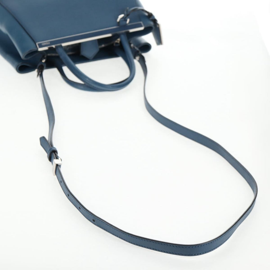 Fendi 2Jours Bag Leather Blue Leather Bag (Pre-Owned)