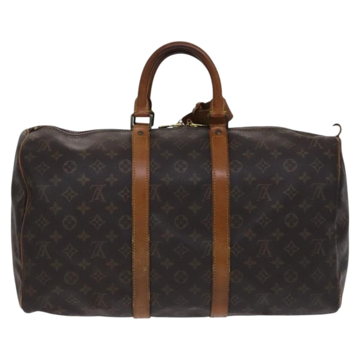 Louis Vuitton Keepall Bag Monogram Canvas Brown Canvas Travel Bag Bag (Pre-Owned)