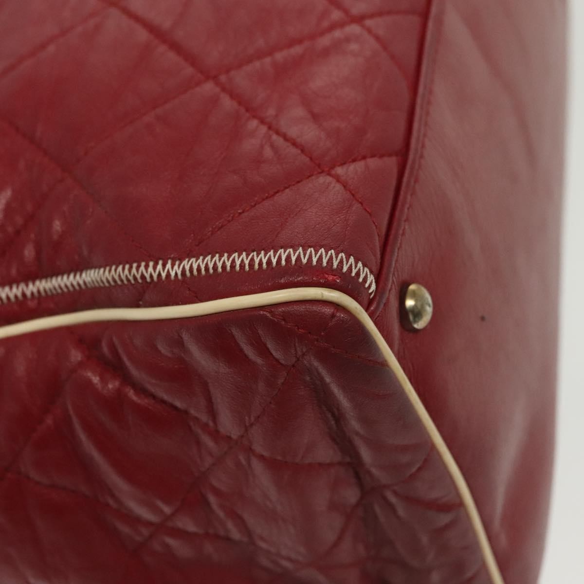 Chanel Vintage Reissue Chain Shopping Tote Leather Red Leather Bag (Pre-Owned)