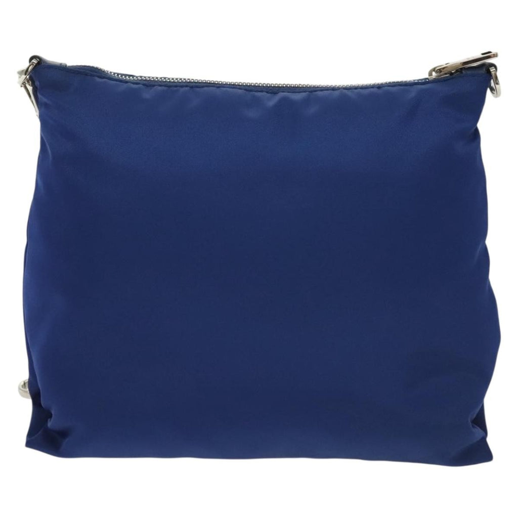 Prada Flat Messenger Tessuto With Leather Blue Nylon Shoulder Bag Bag (Pre-Owned)