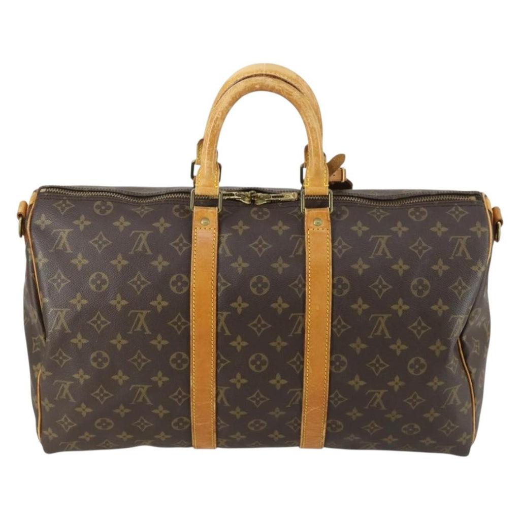 Louis Vuitton Keepall Bandouliere Bag Monogram Canvas Brown Canvas Travel Bag Bag (Pre-Owned)