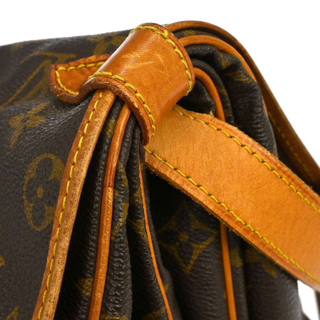 Louis Vuitton Saumur Handbag Monogram Canvas Brown Canvas Shoulder Bag Bag (Pre-Owned)