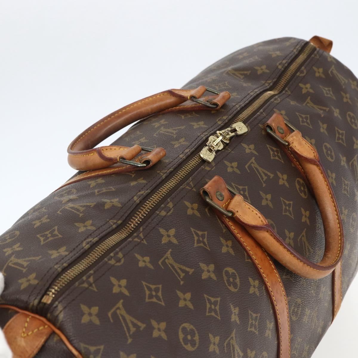 Louis Vuitton Keepall Bag Monogram Canvas Brown Canvas Travel Bag Bag (Pre-Owned)