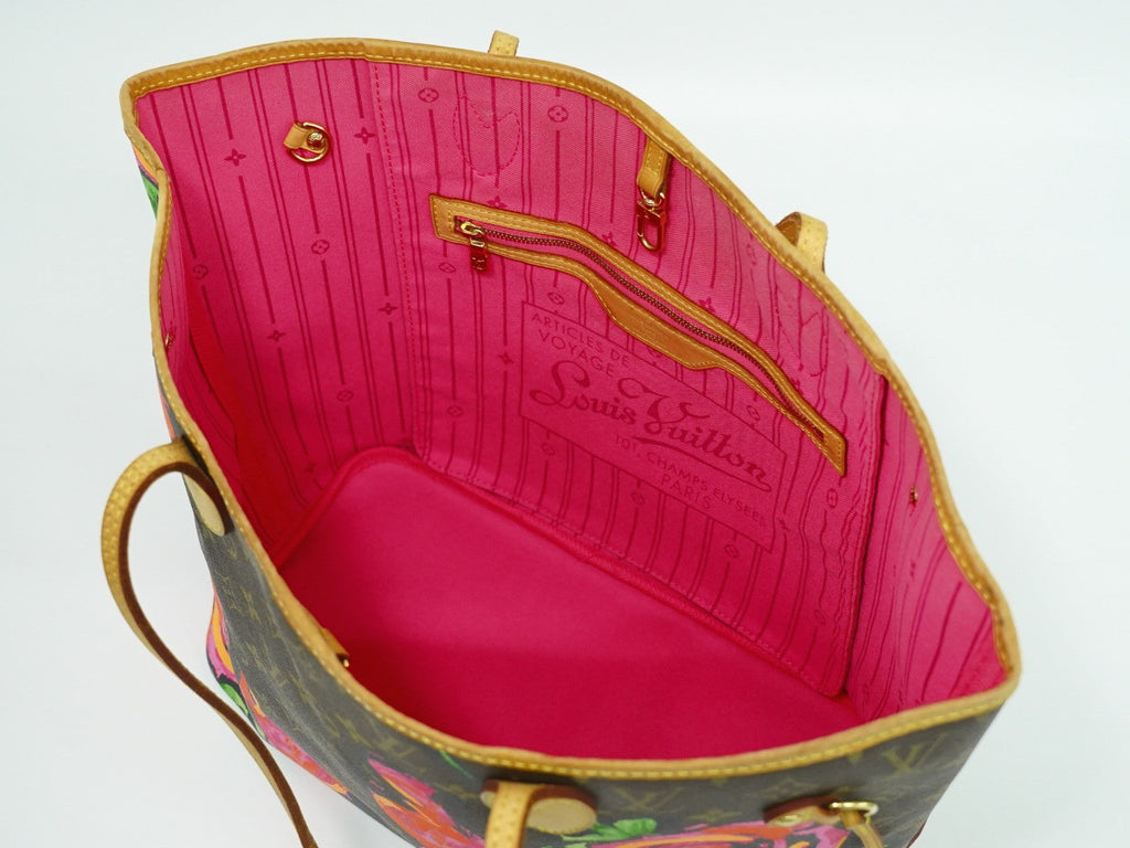 Louis Vuitton Neverfull Tote Limited Edition Monogram Roses Brown Canvas Tote Bag Bag (Pre-Owned)