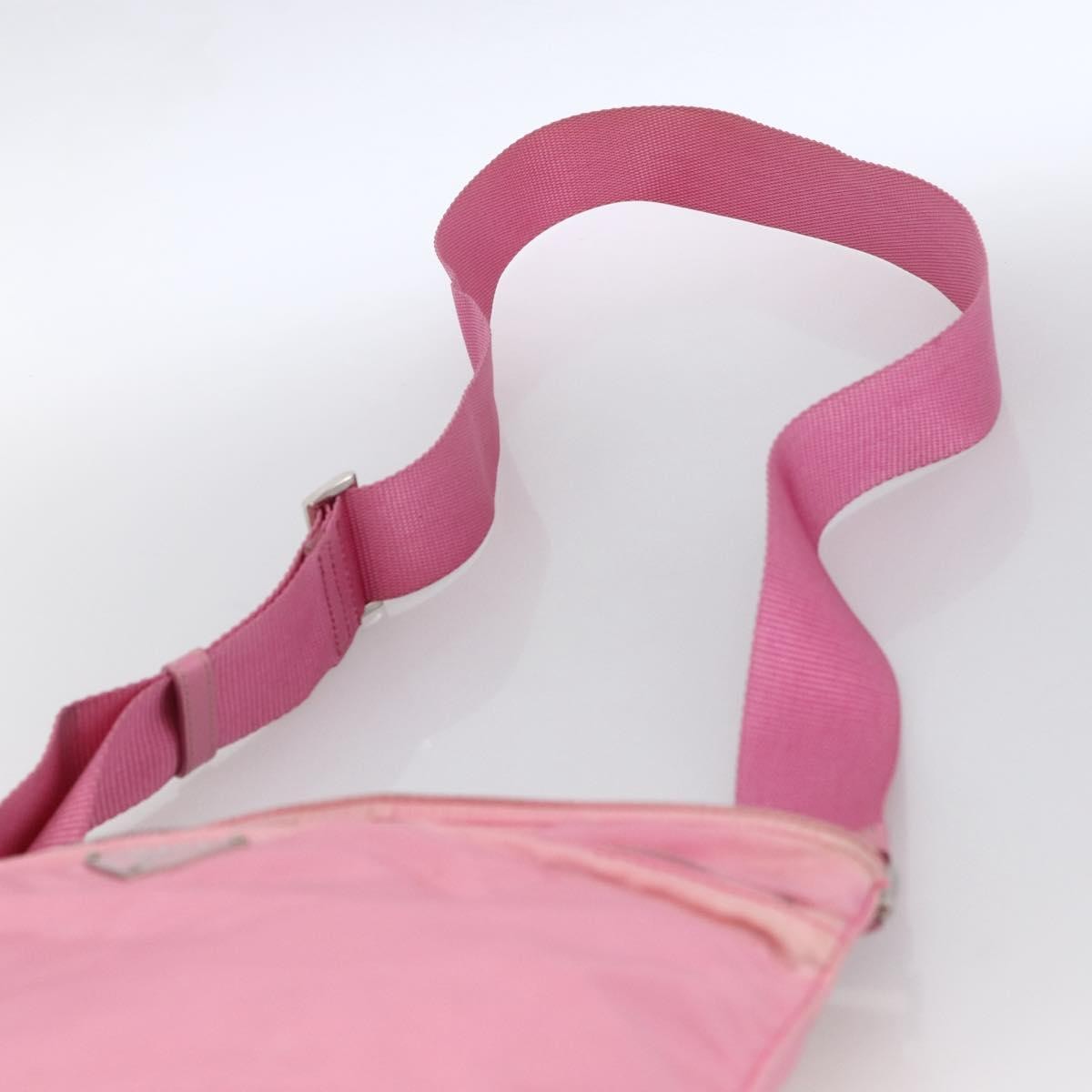 Prada Front Pocket Messenger Bag Tessuto Pink Nylon Shoulder Bag Bag (Pre-Owned)