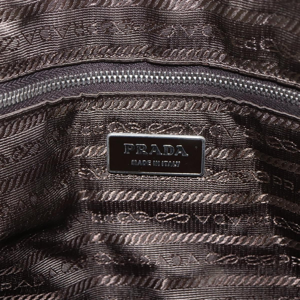 Prada Vintage Handbag Canvas Beige Canvas Handbag (Pre-Owned)