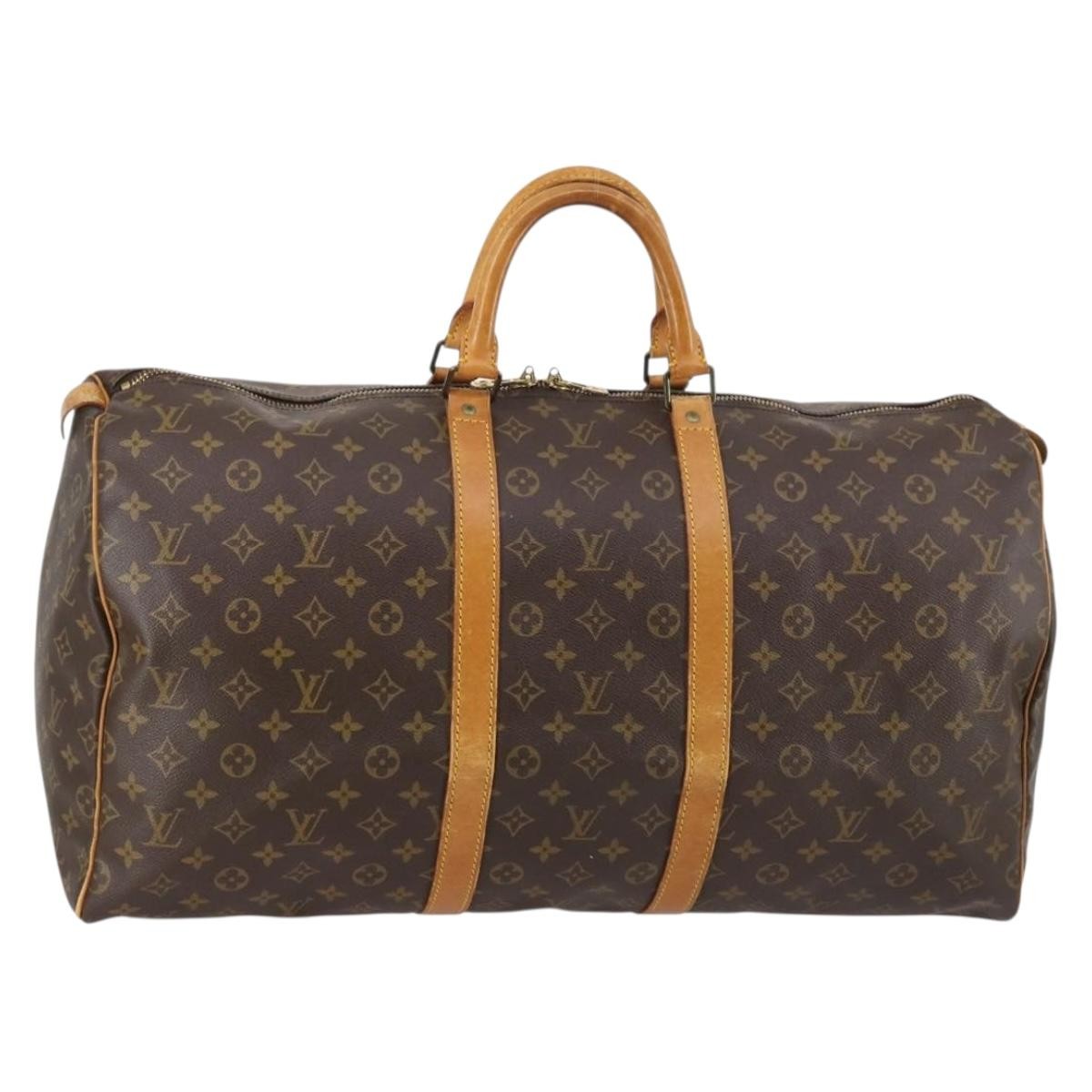 Louis Vuitton Keepall Bag Monogram Canvas Brown Canvas Travel Bag Bag (Pre-Owned)