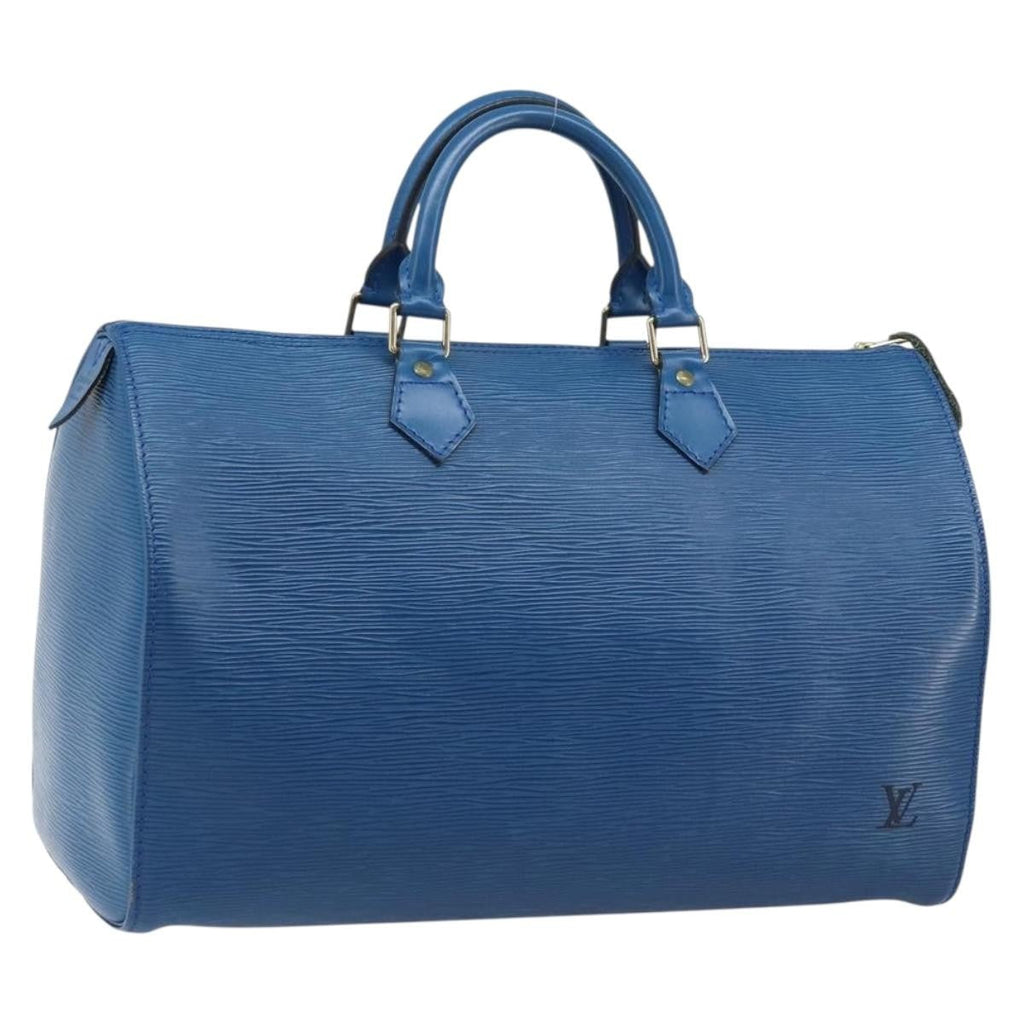 Louis Vuitton Speedy Handbag Epi Leather Blue Leather Handbag (Pre-Owned)