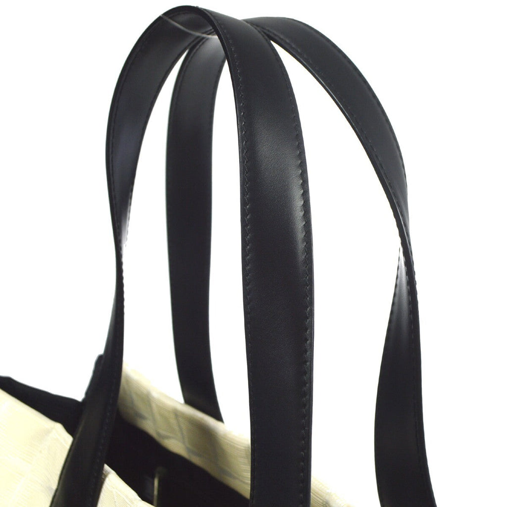 Chanel Travel Line Tote Nylon White Nylon Tote Bag Bag (Pre-Owned)