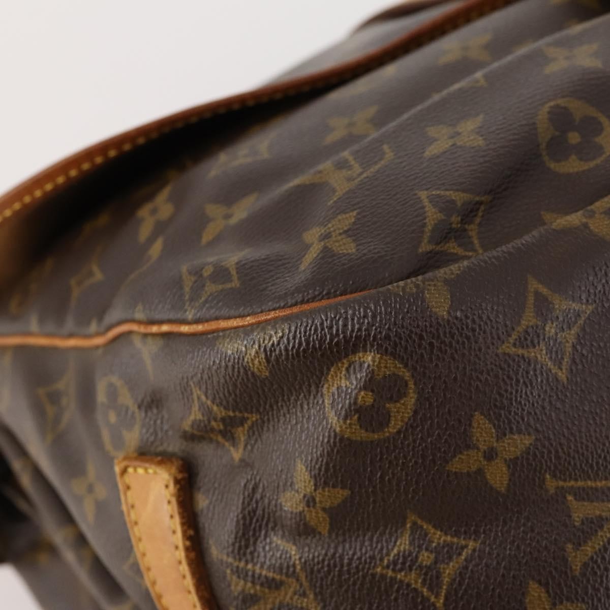 Louis Vuitton Saumur Handbag Monogram Canvas Brown Canvas Shoulder Bag Bag (Pre-Owned)