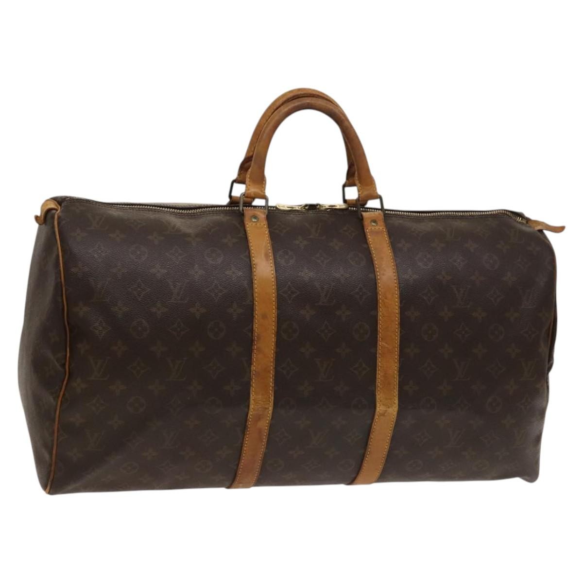 Louis Vuitton Keepall Bag Monogram Canvas Brown Canvas Travel Bag Bag (Pre-Owned)