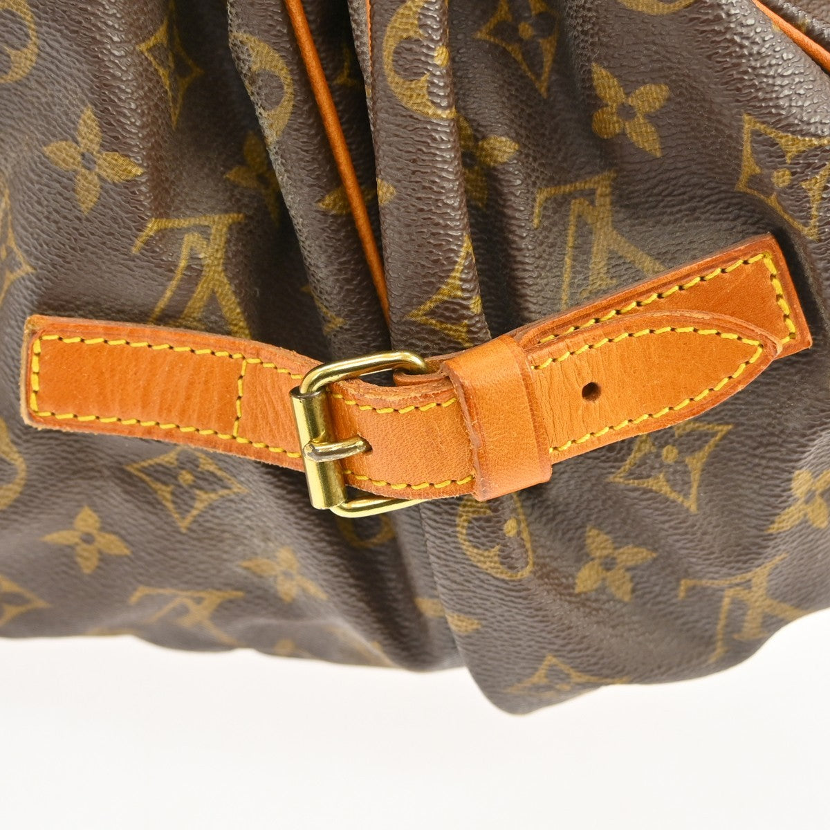 Louis Vuitton Saumur Handbag Monogram Canvas Brown Canvas Shoulder Bag Bag (Pre-Owned)