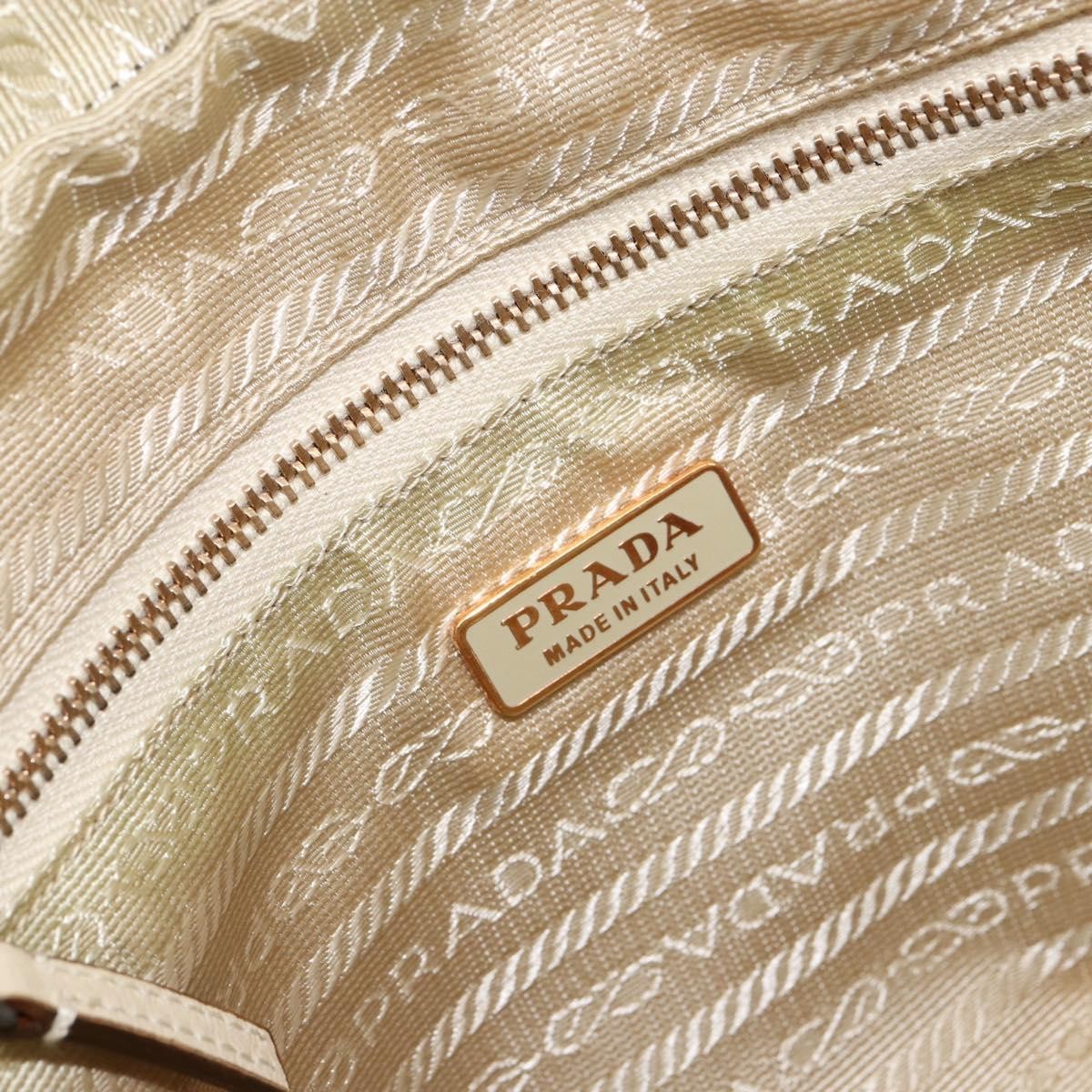 Prada Vintage Handbag Tessuto Beige Nylon Handbag (Pre-Owned)