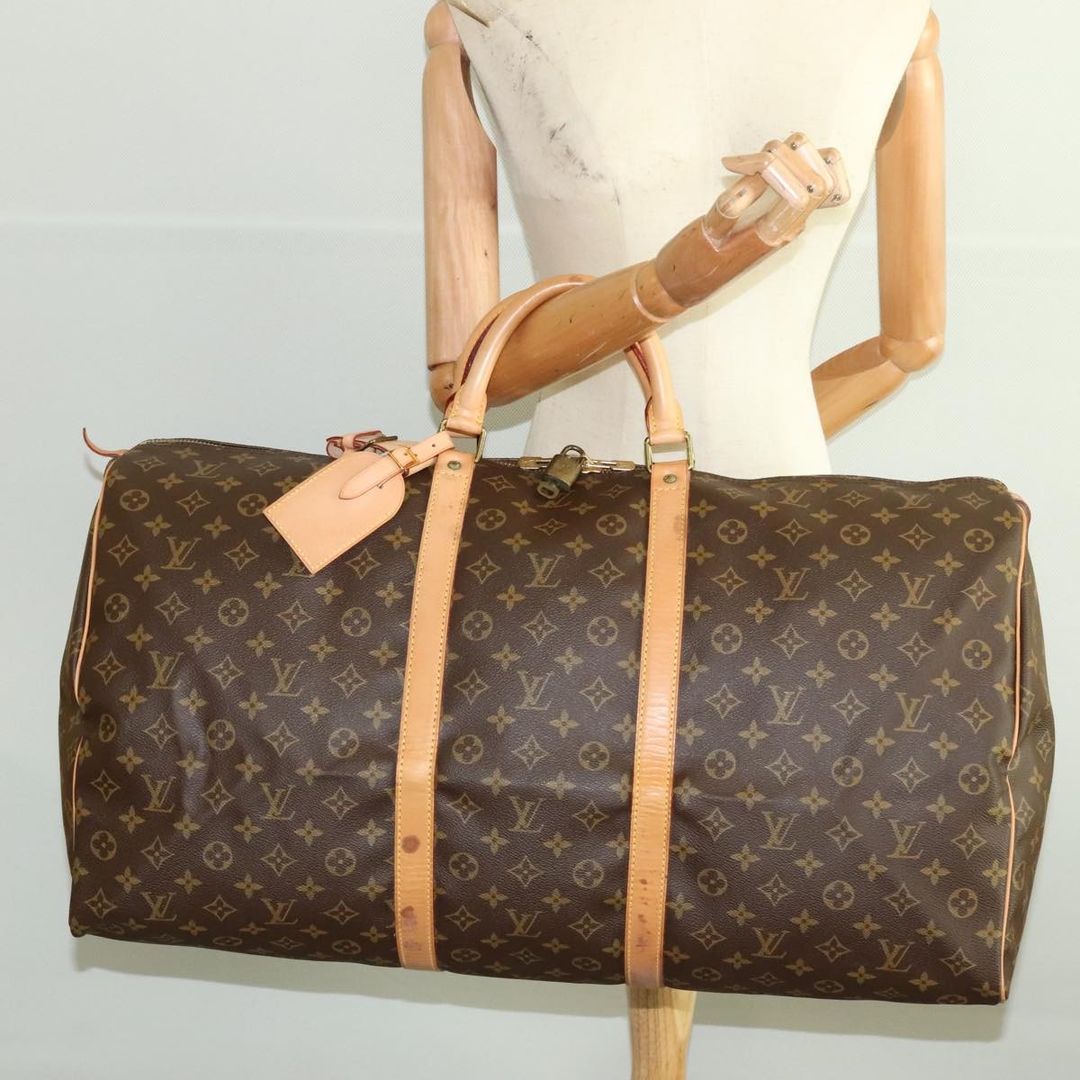 Louis Vuitton Keepall Bag Monogram Canvas Brown Canvas Travel Bag Bag (Pre-Owned)