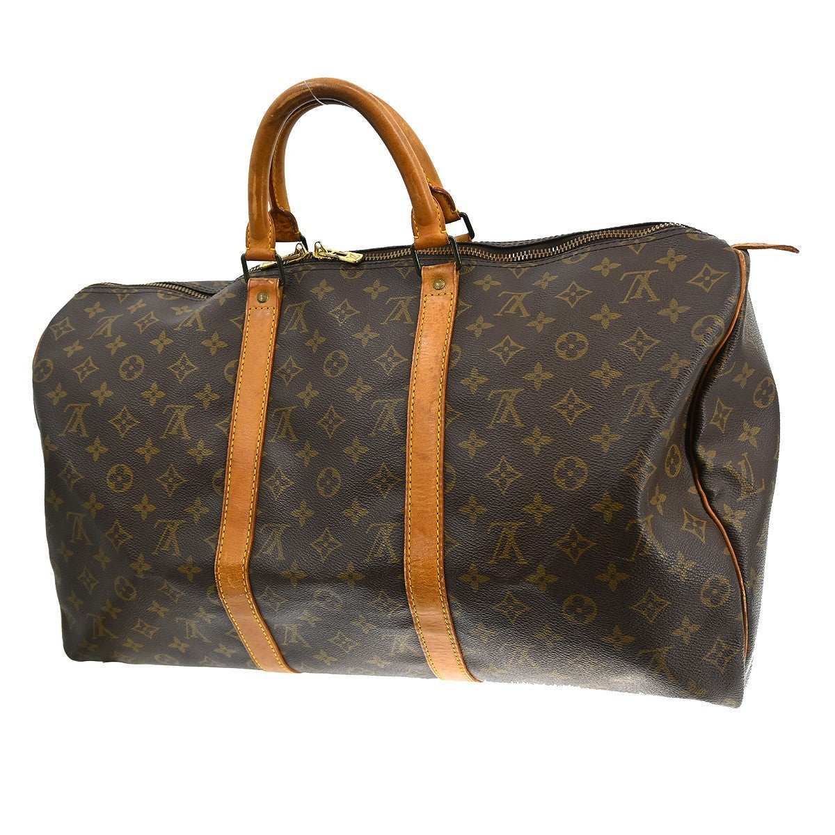 Louis Vuitton Keepall Bag Monogram Canvas Brown Canvas Travel Bag Bag (Pre-Owned)