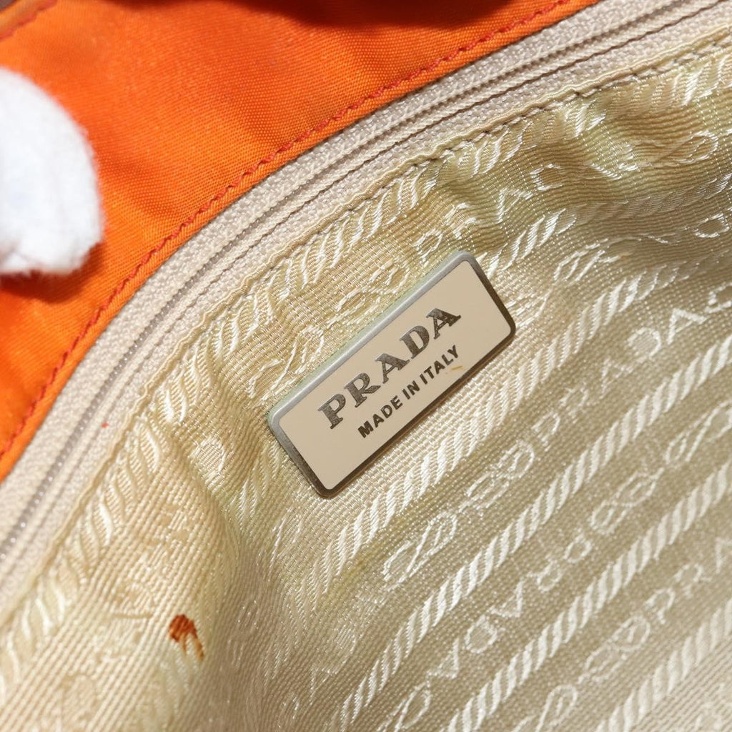 Prada Vintage Tote Tessuto Orange Nylon Tote Bag Bag (Pre-Owned)