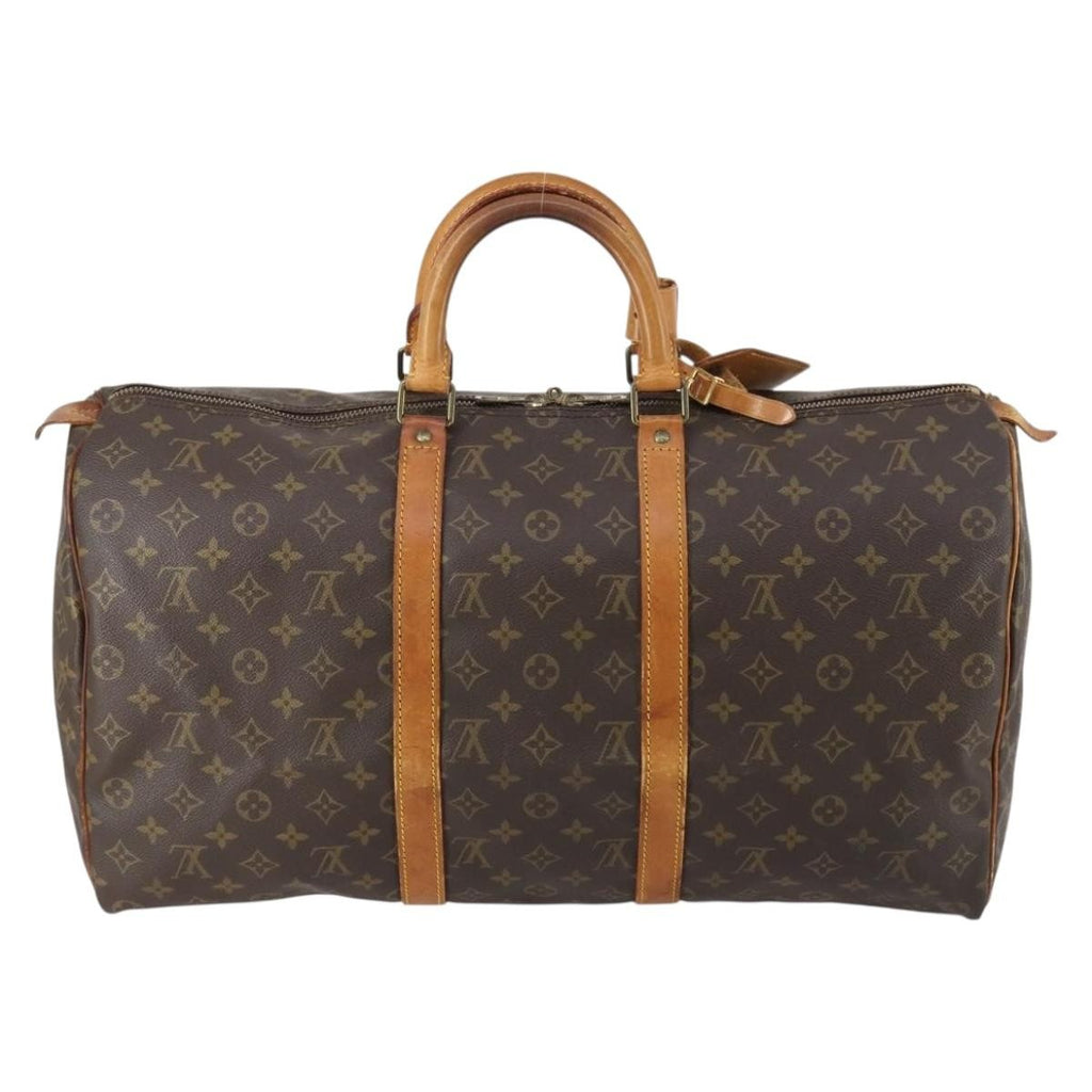 Louis Vuitton Keepall Bag Monogram Canvas Brown Canvas Travel Bag Bag (Pre-Owned)