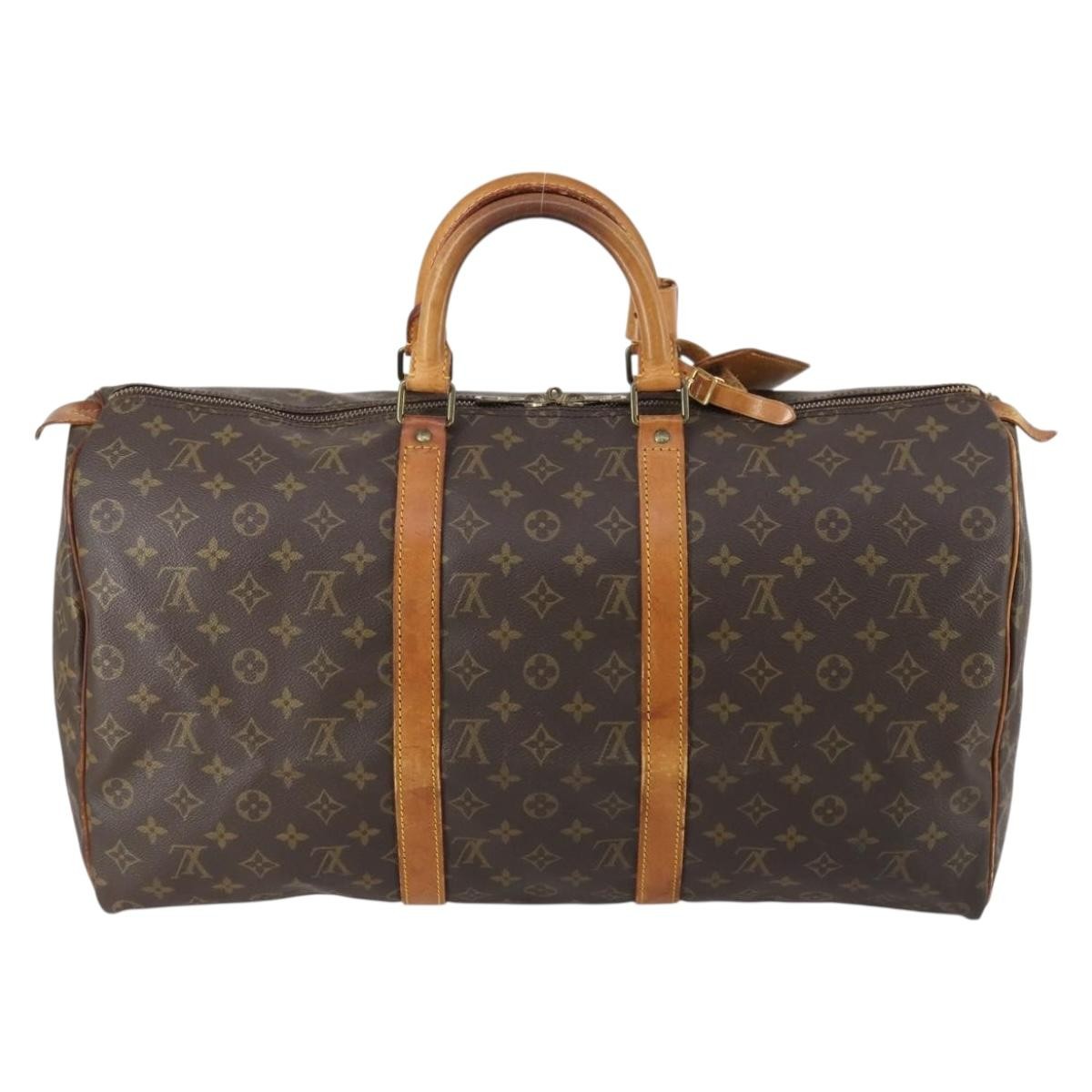Louis Vuitton Keepall Bag Monogram Canvas Brown Canvas Travel Bag Bag (Pre-Owned)