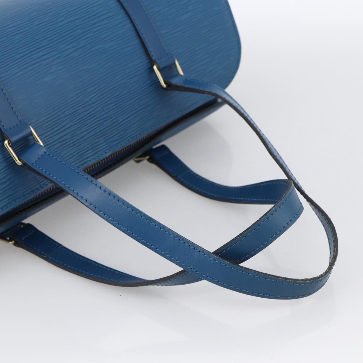 Louis Vuitton Soufflot Handbag Epi Leather Blue Leather Handbag (Pre-Owned)