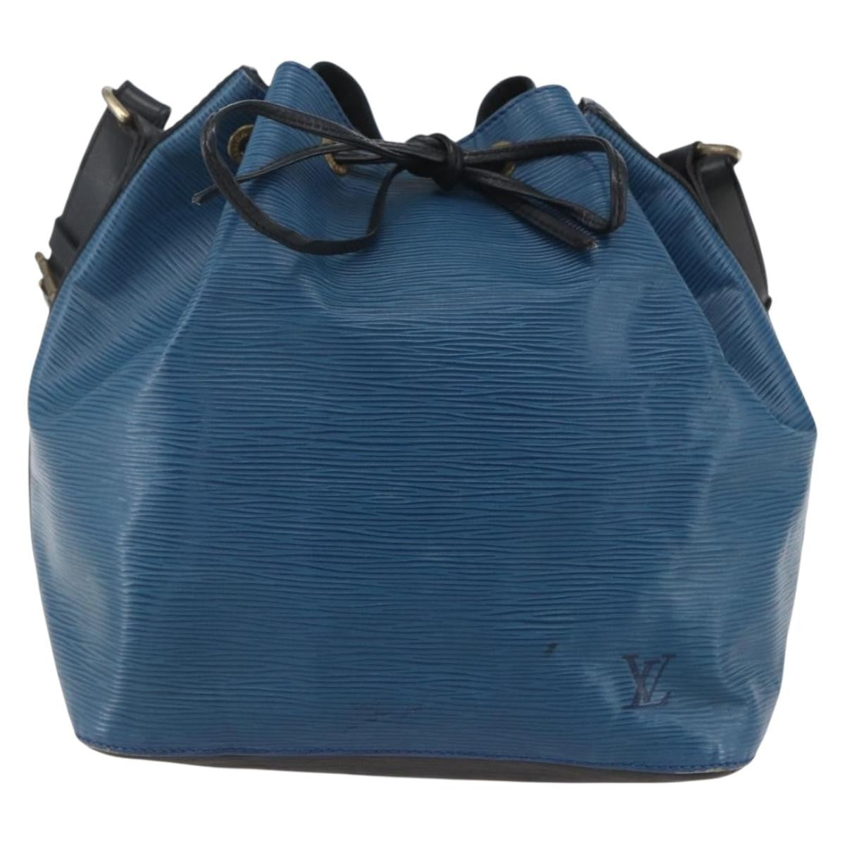 Louis Vuitton Bicolor Petit Noe Handbag Epi Leather Blue Leather Shoulder Bag Bag (Pre-Owned)